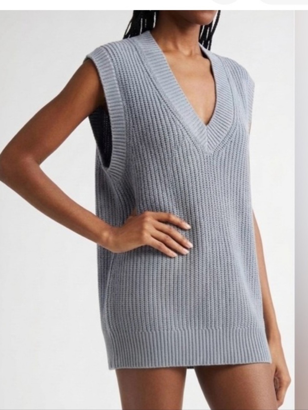 Abercrombie & Fitch Gray V-Neck Knit Sweater Vest Women Size M New